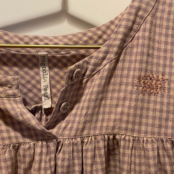 Magnolia Pearl Early Release Lavender Jam Gingham Apple Picker Tunic - Picture 1 of 9